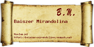 Baiszer Mirandolina névjegykártya